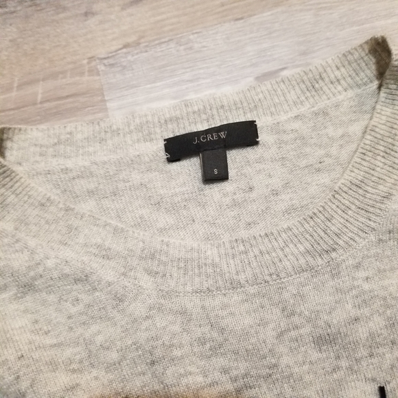 J. Crew Grey Wool Beaded Dazzling Sweater - Picture 2 of 4